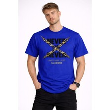 herkesemoda Never Say Detaylı Basic T-Shirt