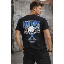 herkesemoda Arka Yazı Detaylı Basic T-Shirt