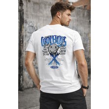 herkesemoda Arka Yazı Detaylı Basic T-Shirt