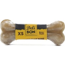 Indispensablely Delibon Deri Pres Vakumlu Kemik Köpek Ödülü Naturel 7 cm 1 Adet