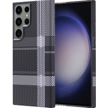 ZM Store Galaxy S23 Ultra Uyumlu Kılıf M-Safe Özellikli Karbon Fiber Görünümlü Ince Nekst Kapak