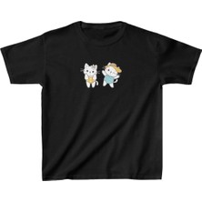 Indispensablely Uni̇sex Çocuk Baskili T-Shi̇rt - Si̇yah