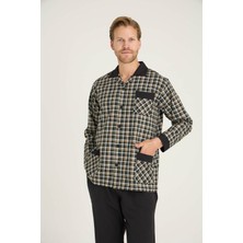 Purificado Yeni Sezon Apaj Yaka Ekose Desenli Erkek Pijama Takımı
