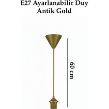 Naturesha E27 Duy Tesisatı - Ayarlanabilir Askı Takımı - Siyah, Beyaz ve Antik Gold Renk Seçenekli Avize Kablosu
