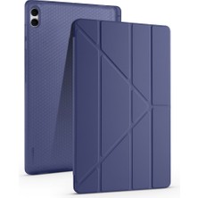 Galaxy Tab S11 Ultra Kılıf Zore Tri Folding Kalem Bölmeli Standlı Kılıf - Lacivert