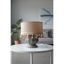 Lora Modern Tasarım Kumaş Başlıklı Abajur