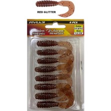 Ryuji Swim Worm 5.5cm 1.5gr Kokulu Lrf Silikon Yem 8 Adet Red Glitter