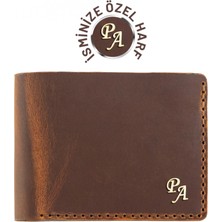 Indispensablely Isme Özel Di̇key Uzun Klasi̇k Cüzdan - Crazy Deri̇ - A010004 - Taba