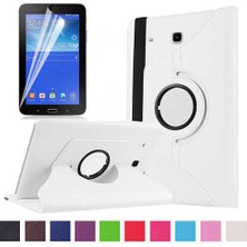 Galaxy Tab 3 Lite 7.0 T110  Uyumlu Gzst Dönebilen Standlı Kılıf-Beyaz