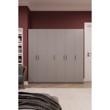 Asra Trend Lüks 6 Kapaklı Gardırop %100 MDF Askılı Çok Amaçlı Düzenleyici Elbise Dolabı G-06