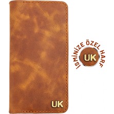 Indispensablely Isme Özel Di̇key Uzun Cüzdan - Rai̇nbow Deri̇ - A010007 - Camel