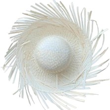 Indispensablely Tropikal Parti Beyaz Hasır Hawaii Şapkası