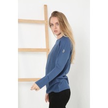 Indispensablely Kadin Bi̇ski̇let Yaka Kolu Armali - Koyu Mavi̇