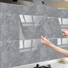 Indispensablely Gri Mermer Desenli Alüminyum Plastik Duvar Sticker