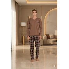 Kly %100 Pamuk Yeni Sezon Erkek Lüx Tasarım V.yaka Pijama Takımı
