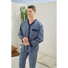 Kly Erkek V Yaka Boydan Dümeli Pijama Takımı