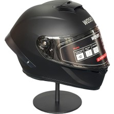 Wosen WS-602 Güneş Gözlüklü Full Face Kask (Şeffaf Vizörlü) Matt Black (602)