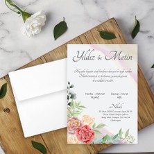 Seyhan Davetiye Beyaz Zarflı Davetiye Düğün - Nişan - Kına - Nikah (500ADET)