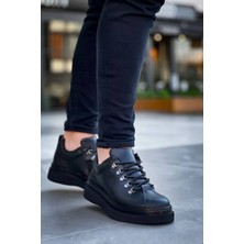 Indispensablely Kb-X4 Kuback Si̇yah Ci̇lt Si̇yah Yüksek Taban Bağcikli Günlük Erkek Ayakkabi