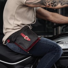 Indispensablely Isme Özel All In One Bel ve Bacak Çantasi - Deri̇ - AC15001 - Kirmizi/antrasi̇t