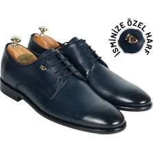 Indispensablely Isme Özel Bağcikli Kösele Erkek Ayakkabi - Haki̇ki̇ Anti̇k Deri̇ - Gümüş Konseptli̇- AA01009 - Laci̇