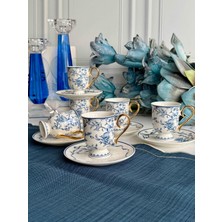 Mikasa Moor Porselen Türk Kahvesi Fincan Takımı Luna Blue 6 Kişilik 12 Parça