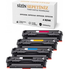 Sizinsepetiniz CF530A CF531A CF532A CF533A Muadil Toner 4’lü Set | Hp Color Laserjet Pro Mfp M180N M181FW Uyumlu 205A