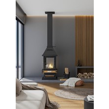 Theragone Median Metal Orta Şömine 65*65