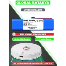 Global Batarya Robx R7 Uyumlu Akıllı Robot Süpürge Bataryası 14.4V 6400MAH Li-Ion Pil (Yüksek Kapasite)