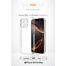 Ehio iPhone 16 Pro Max Şeffaf Silikon Kılıf – Şarj Yeri Tıpalı, Kaymaz Kenarlı
