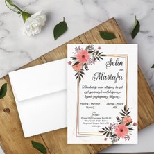 Seyhan Davetiye Beyaz Zarflı Davetiye Düğün - Nişan - Kına - Nikah (500ADET)