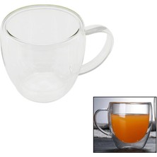 Veralya 250ML - Dar Çift Cidarlı - Sade Termisil - Isıya Dayanıklı Cam Bardak