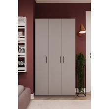 Asra Trend Lüks 3 Kapaklı Gardırop %100 MDF Askılı Çok Amaçlı Düzenleyici Elbise Dolabı G-07