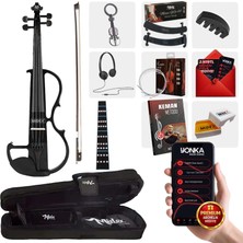 Midex RCZ-606B Elektro Keman Seti Siyah (Kulaklık Kablo Metod Yastık )