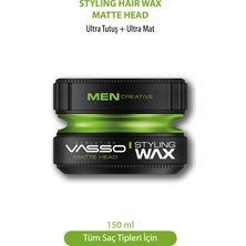 Vasso 24 Saat Ultra Güçlü Sert Tutuş Ve Ultra Mat Görünüm Sağlayan Killi Matte Head Wax 150 ml 8699216347614