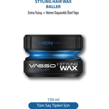 Vasso 24 Saat Tutuş Sağlayan Tüm Saç Tipleri Için Parlak Görünüm Veren Neme Karşı Dayanıklı Wax 150 ml 8699216347591(Baller)