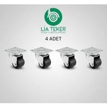 LİA TEKER 28 mm 42X42 Tablalı Döner Tekerlek 4 Adet