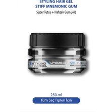Vasso 24 Saat Üstün Tutucu Özellikli Islak Görünümlü Hafızalı Saç Jölesi Stiff Mnemonic Gum Gel 250 ml