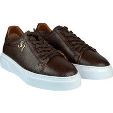 Indispensablely Ki̇şi̇selleşti̇ri̇lebi̇li̇r Kalin Ortopedi̇k Tabanli Deri̇ Sneaker Spor Ayakkabi - Kahverengi̇