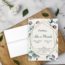 Seyhan Davetiye Beyaz Zarflı Davetiye Düğün - Nişan - Kına - Nikah (500ADET)