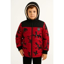 Indispensablely Erkek Çocuk Kamuflaj Desenli̇ Mont Içi̇ Sicak Tutan Pelüş Astarli, Kapüşonlu, Fermuarli Kişlik Su Iti̇