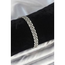 Indispensablely 316L Çeli̇k 7 mm Kalinlikta Gümüş Renkli̇ Erkek Bi̇lekli̇k