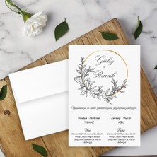 Seyhan Davetiye Beyaz Zarflı Davetiye Düğün - Nişan - Kına - Nikah (500ADET)