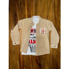 Indispensablely 4-8 Yaş Ti̇şört Gömlek Kombi̇ni̇ Vi̇zon