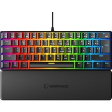 Rampage Plower K60 Mini Oyuncu Klavyesi Mekanik Klavye Bilek Destekli Blue Switch Gaming Klavye Oyuncu Klvye