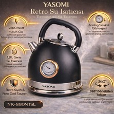Yasomi YK-880ST 2200W 360° Döner Taban Kablosuz Kullanım Retro Su Isıtıcı Kettle