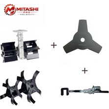 Mitashi Pro Çapalama Aparatları ve Kancalı Zeytin Silkeleme Aparatı, Yan ve Sırt Tırpan Uyumlu
