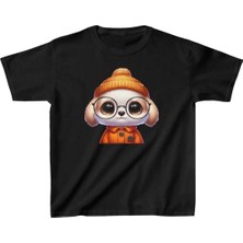 Indispensablely Uni̇sex Çocuk Baskili T-Shi̇rt - Si̇yah