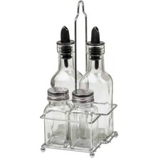 Epinox Yasemin Cam 2 Yağlık 200 ml + 2 Tuzluk Set (Yst-04)