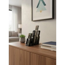 Snm Premium 4 Gözlü Kumanda Tutucu Organizer - Siyah Dekoratif Tv Ünitesi Düzenleyici Stand